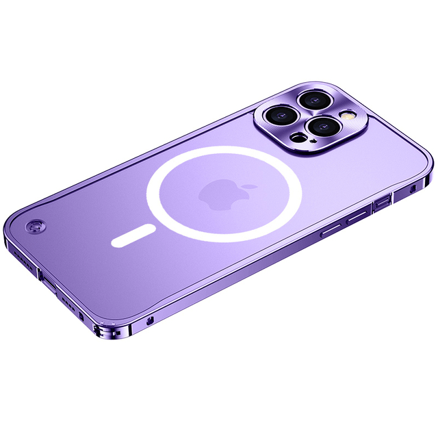 MagSafe® Cases Wireless Magnetic cover Aluminium Metal Frame - Purple / IPhone 14 Pro max case - Sky-cover