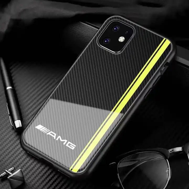 Luxury AMG Motorsport Carbon Fiber Phone Case for iPhone 16 15, 14, 13, 12,11 Pro Max - Sky-cover