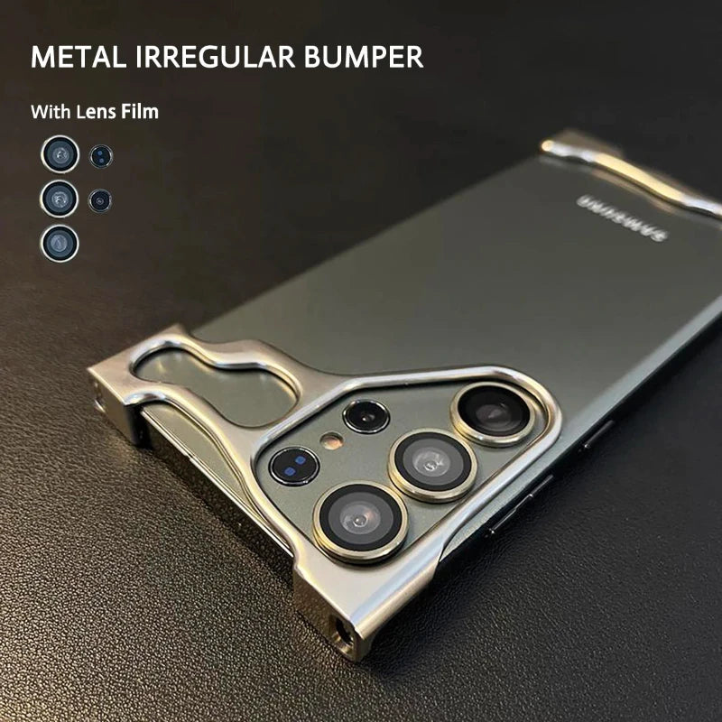 Luxury Irregular Aluminum Alloy Mobile Phone Case For Samsung S23 S24 Ultra Plus Luxury Irregular Aluminum Alloy Mobile Phone Case For Samsung S23 S24 Ultra Plus