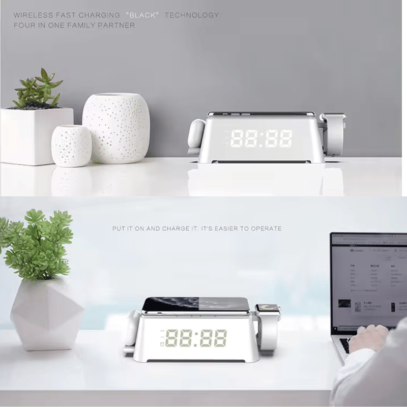 Fast Wireless Charger With LED Digital Display Alarm Clock for all phone - Sky-cover