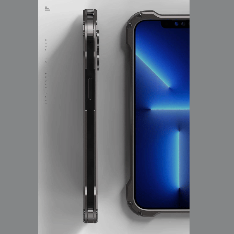 Aluminum Magnetic Case Shell Carbon Fiber Texture Metal Bumper Magsafe Wireless Charging Cover - Sky-cover