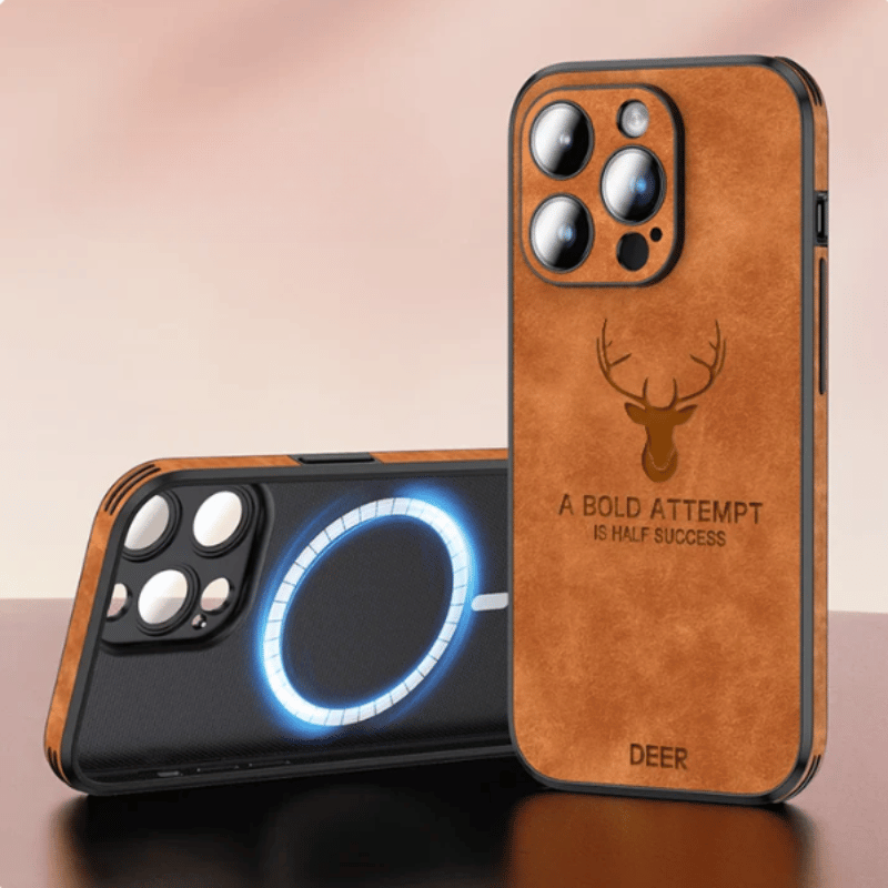 Luxury Magsafe Leather Case for iPhone 11 12 13 14 15 Pro Max - Brown / For iPhone 15 Pro Max - Sky-cover