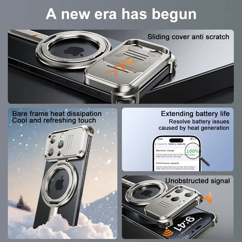 MagSafe Magnetic Case for iPhone 16 15 Pro Max with Shockproof Camera Cover and Wireless Charging - Sky-cover