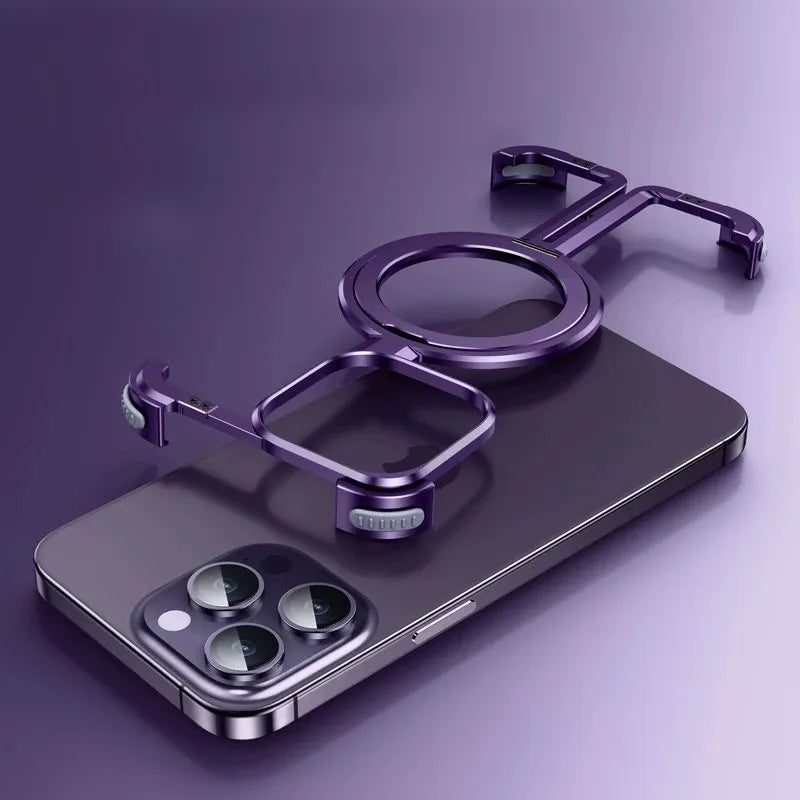 Aluminum frameless airbag Magsafe cover - Purpel / For iPhone 14 Pro Max - Sky-cover