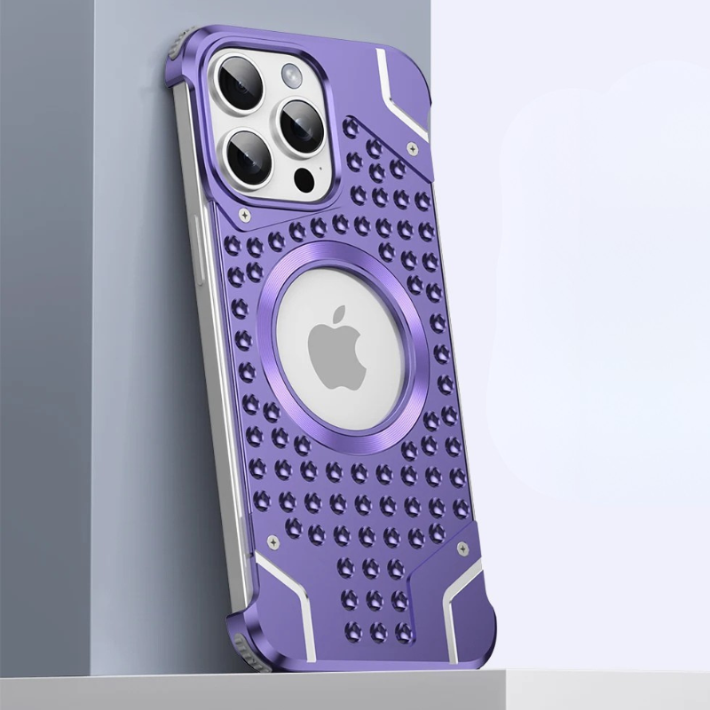 LUXERY Premium Titanium Alloy Case for Iphone 16 15 14 13 Pro Max MagSafe Compatible & Shock Absorbent - Sky-cover