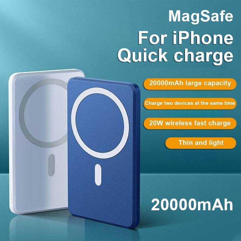 20000mAh Magnetic Power Bank MagSafe Wireless Battery Pack For iPhone 15 14  13