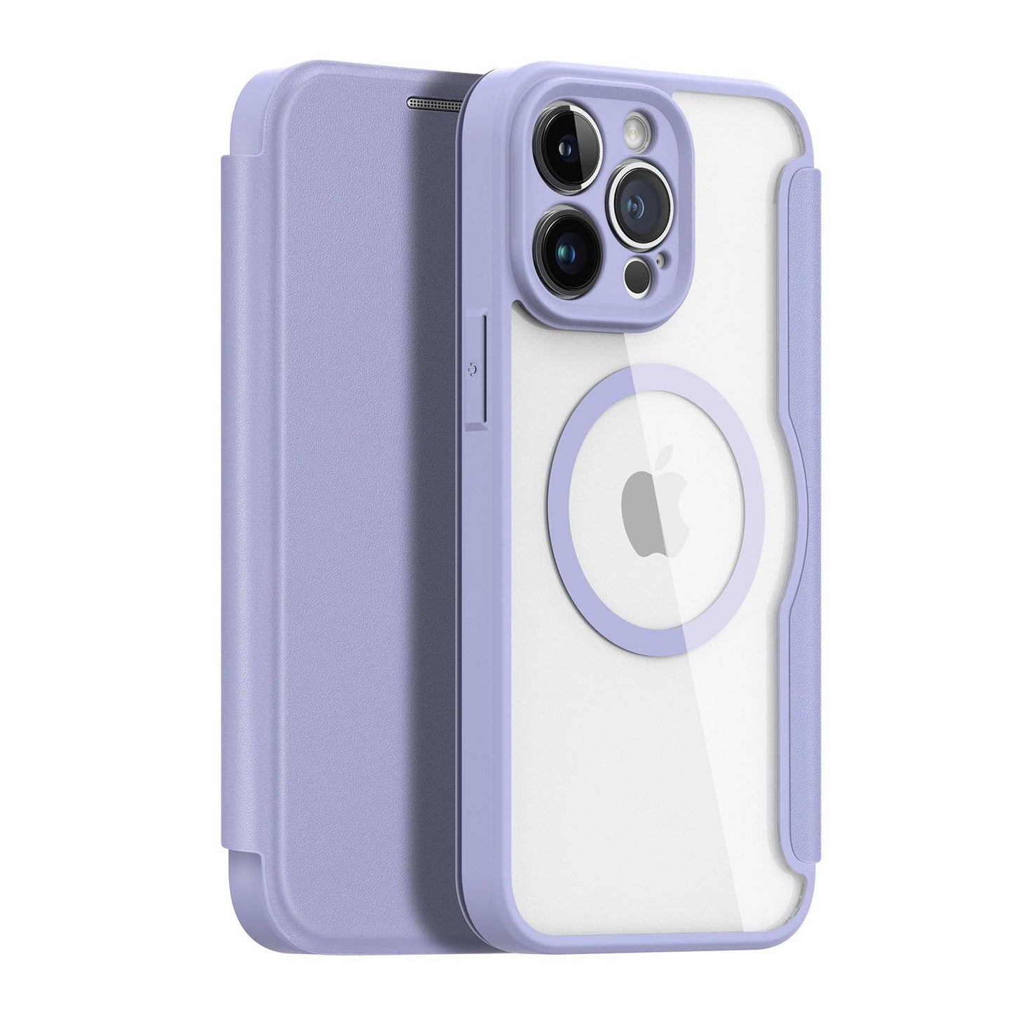 Magsafe Strong Magnetic Wireless Charging Wallet - Case Clear Back Sleeve Cover - Purpel / For iPhone 15 Pro Max - Sky-cover