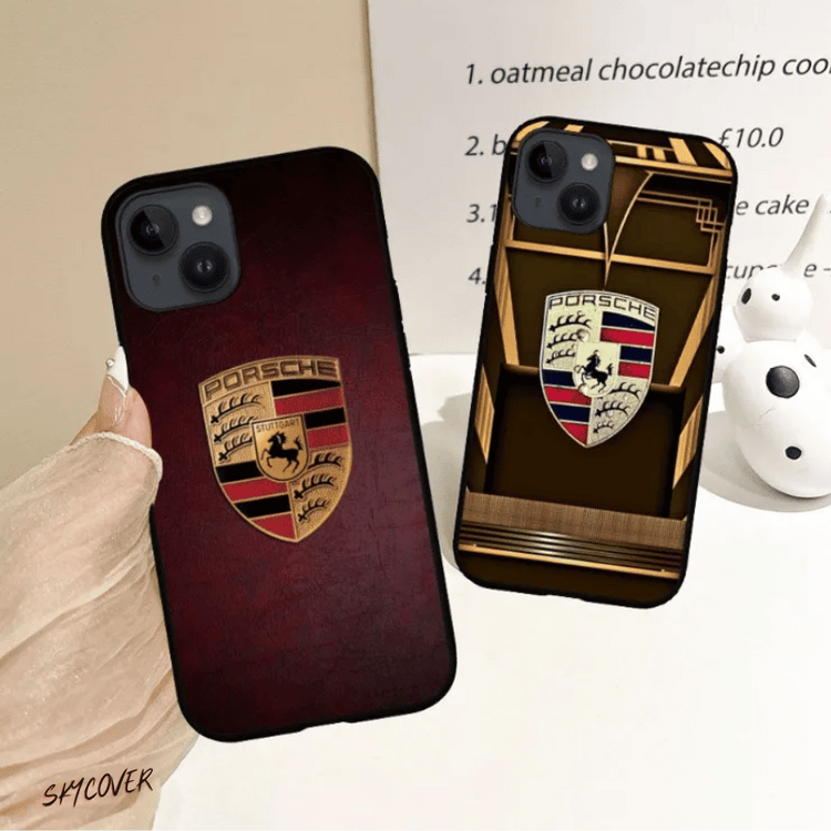 A-porsches logos sports cars Phone Case for iPhone Compatible with wireless charging Magsafe- Soft Black Phone Cover - skycover