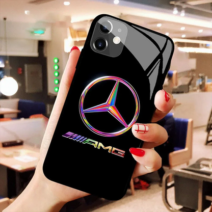 Mercedes AMG Sports Car Glass Back Cover Phone Case For iPhone 15 14 13 12 11 Pro Max