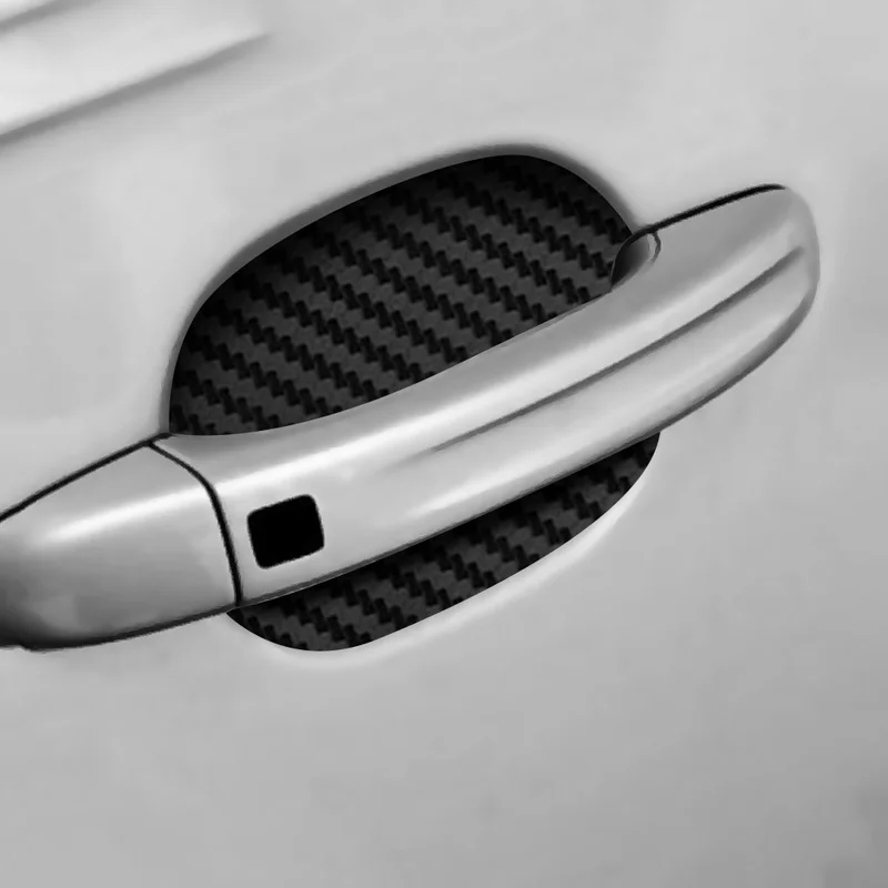 4pcs - set Carbon Fiber Car Door Sticker Scratch Resistant Cover Auto Handle Protection Film Exterior Styling Accessories - skycover