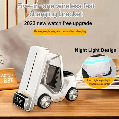 Forklift 5 in 1 Wireless Charger Stand with Night Light for Smart Watch and Car Design - sky-cover
