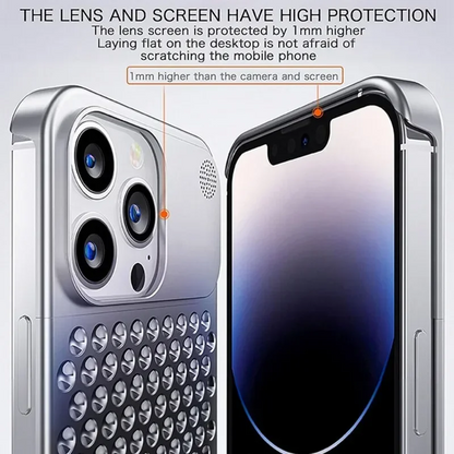 Aluminum Alloy Heat-Dissipation Anti-Fall Case for iPhone 14 Pro Max and 13 Pro Max - Sky-cover