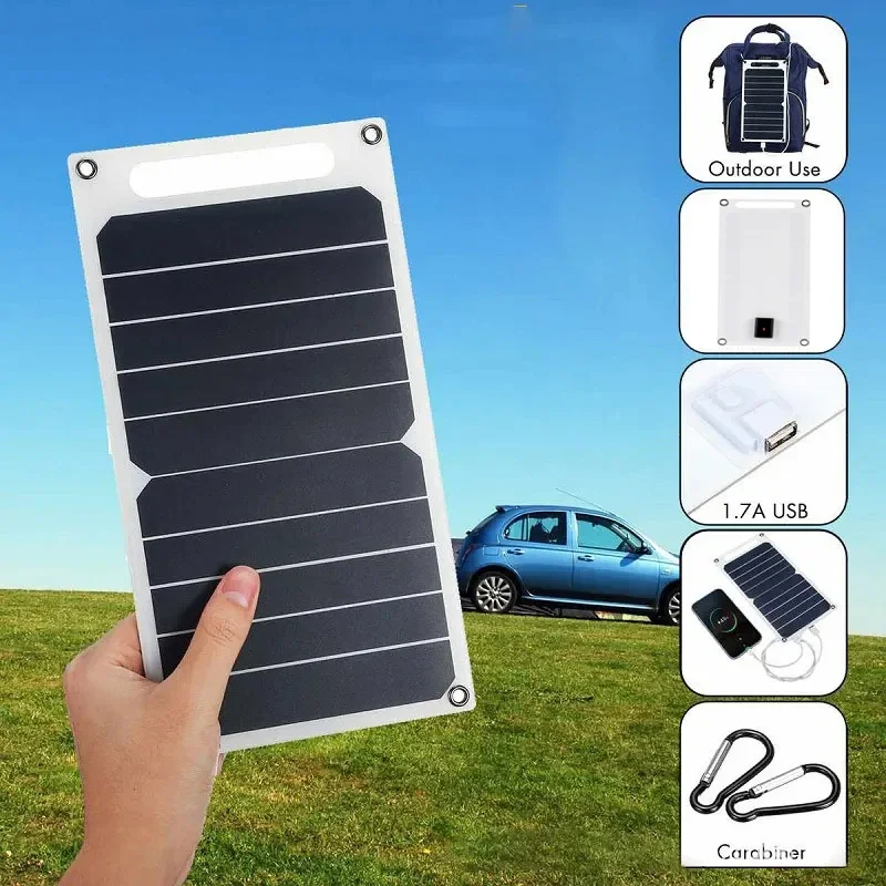 30W Solar Panel with USB Waterproof Portable Battery Mobile Phone Charger Bank Charging Board 6.8V - skycover