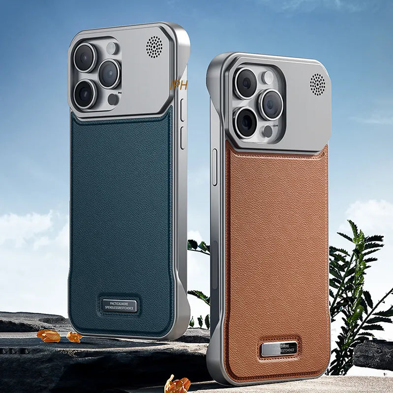 Luxury Metal Leather Phone Case For iPhone Luxury Metal Leather Phone Case For iPhone