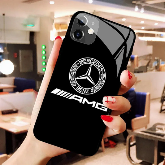 Mercedes AMG Sports Car Glass Back Cover Phone Case For iPhone 15 14 13 12 11 Pro Max - skycover