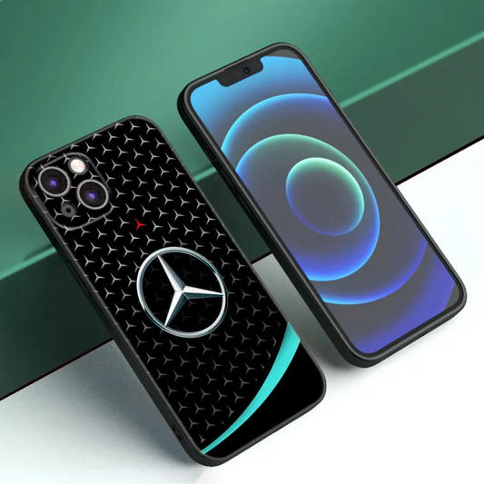 Luxury Benz Car Phone Case for Apple iPhone 15,14,13,12,11 Pro Max Black Silicone Case - AMG 01 / iPhone 15 Pro Max - sky-cover