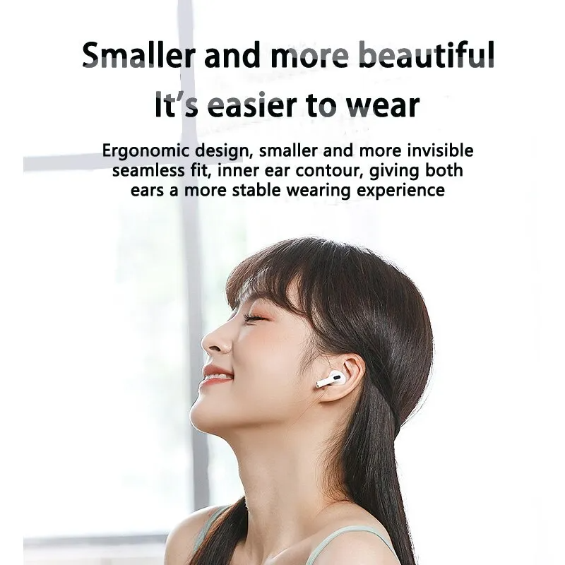 Pro 4 TWS Wireless Headphones Compatible Bluetooth 5.0 Waterproof with Mic for Xiaomi iPhone Pro4 Earbuds - sky-cover