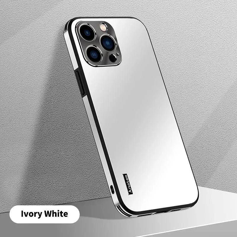 Aluminum Alloy Case Metal - Camera Lens Protection - Limitless 2.0 - Ivory white / For iPhone 13 - sky-cover