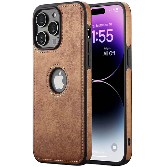 Ultra Thin Slim Leather Phone Case For iPhone Compatible with wireless charging Magsafe - Brown / for iphone 15 pro max - sky-cover