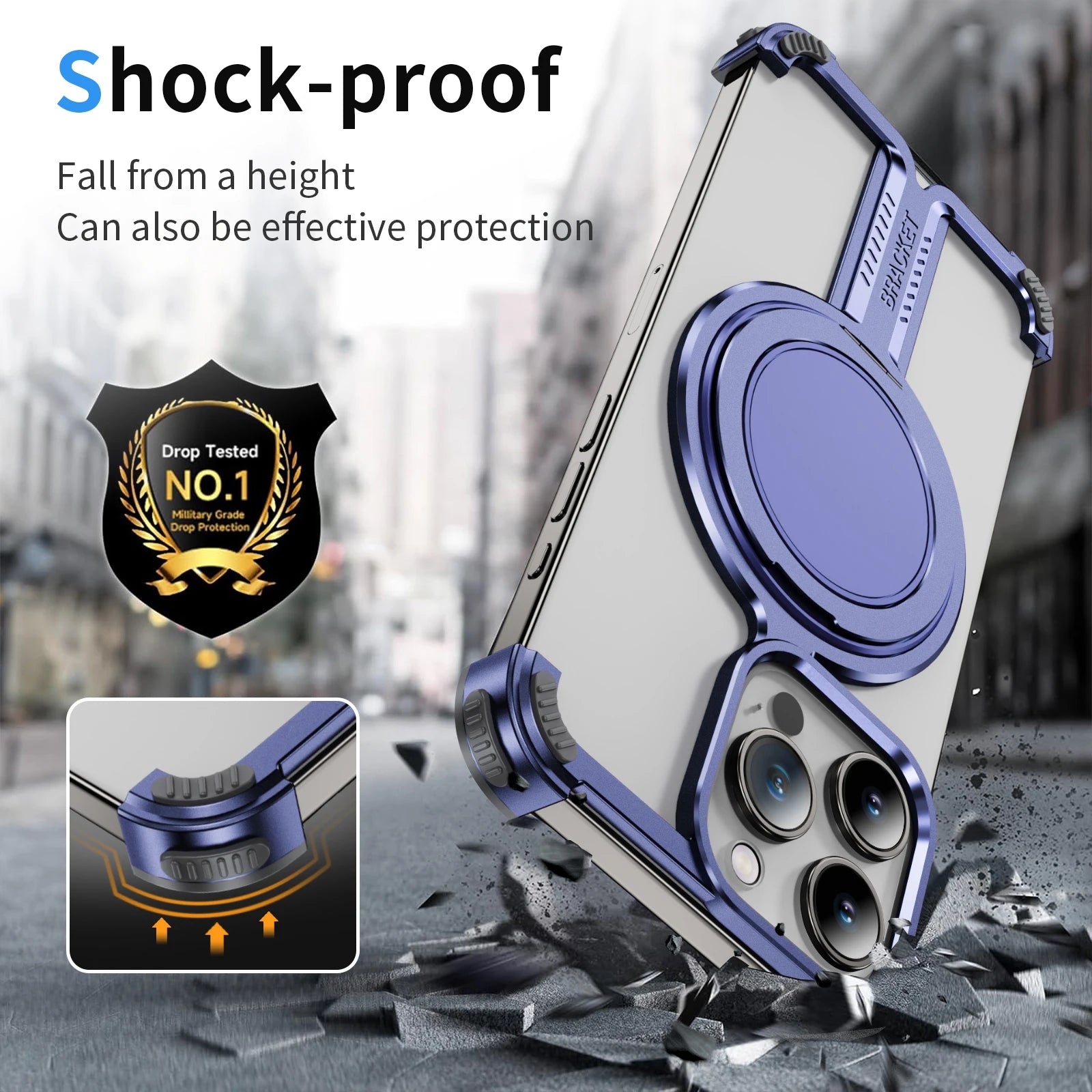 360° Rotating Titanium  Alloy Metal Magnetic Phone Case for All iPhone - SKYCOVER