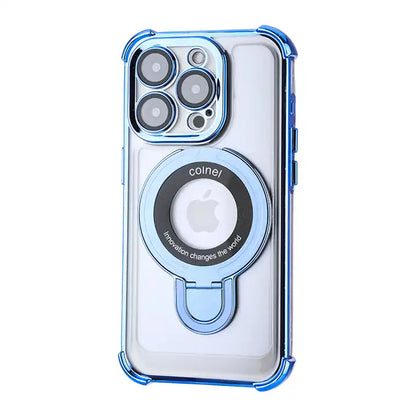 Luxury transparent shockproof cell phone case compatible with Magsafe wireless charging - Blue / NEW! iphone 15 pro max - sky-cover