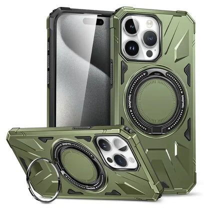 Armor Magsafe Case with Magnetic Mount for iPhone - Heavy Duty Shockproof Back Cove - Green / iphone 15 pro max - sky-cover