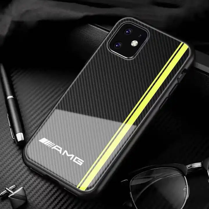 Luxury AMG Motorsport Carbon Fiber Phone Case for iPhone 15, 14, 13, 12,11 Pro Max - AMG / for iphone 15 pro max - sky-cover