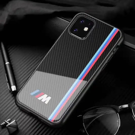 Luxury BMW Motorsport Carbon Fiber Phone Case for iPhone 15, 14, 13, 12,11 Pro Max - BMW COVERS / for iphone 15 pro max - sky-cover