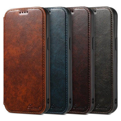 Leather Magnetic Kickstand Case with Card Storage – Dual-Layer Full Coverage for iPhone - Sky-cover
