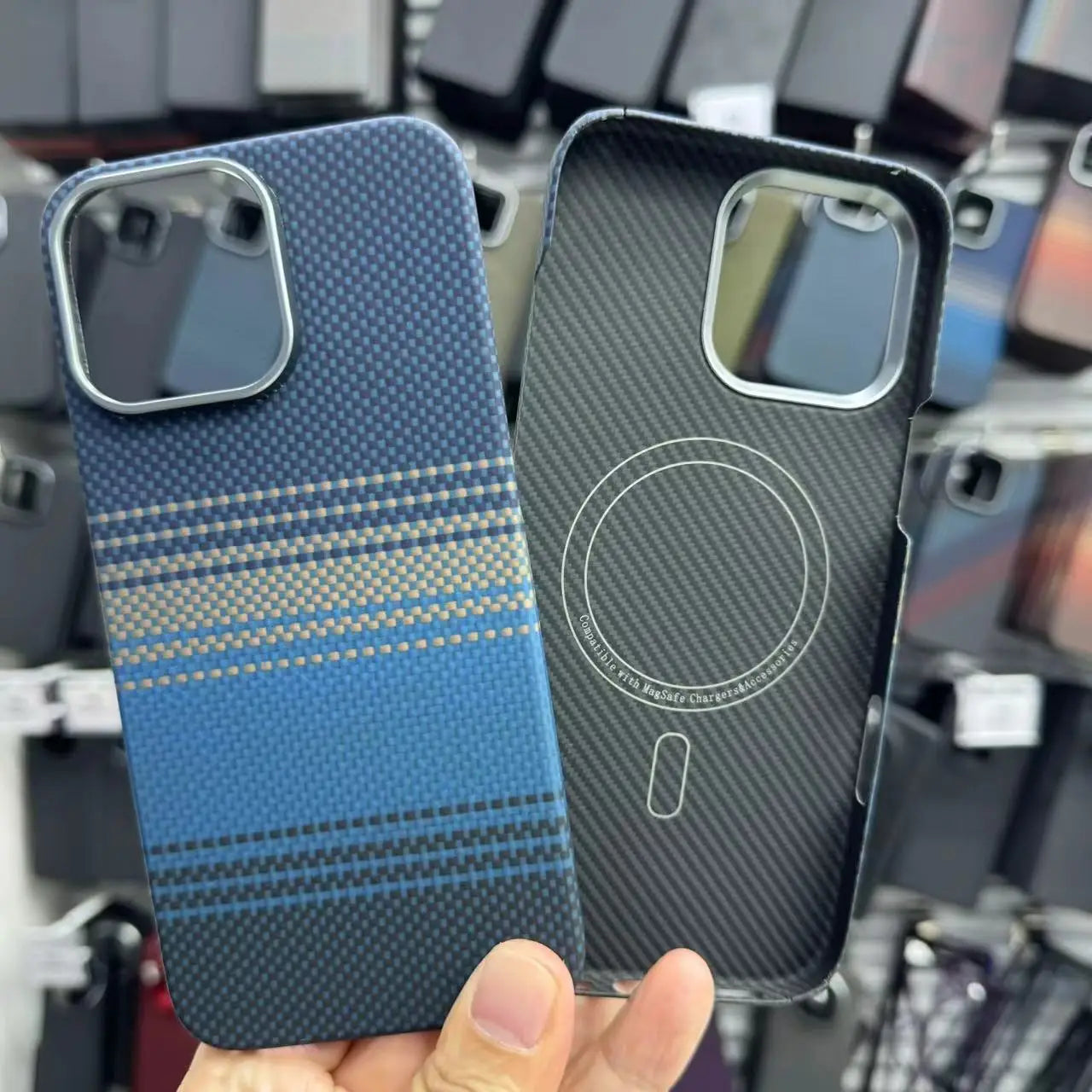 Real Pure Carbon Fiber Air Case Lightweight Aramid fiber cover for iPhone 15 16 Plus Pro Max Ultra Thin Case with MagSafe - Sky-cover