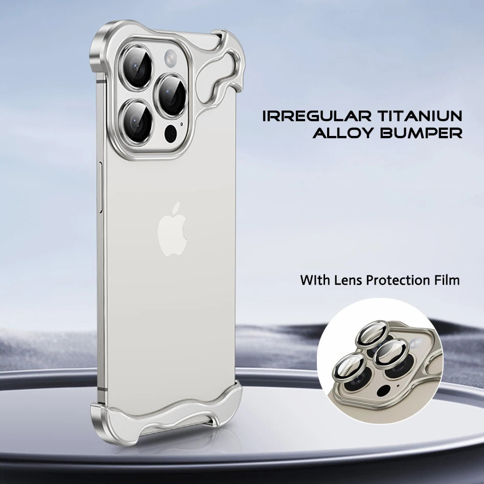 Luxury Aluminum Alloy Metal iPhone Case with Shockproof Lens Protection Cover