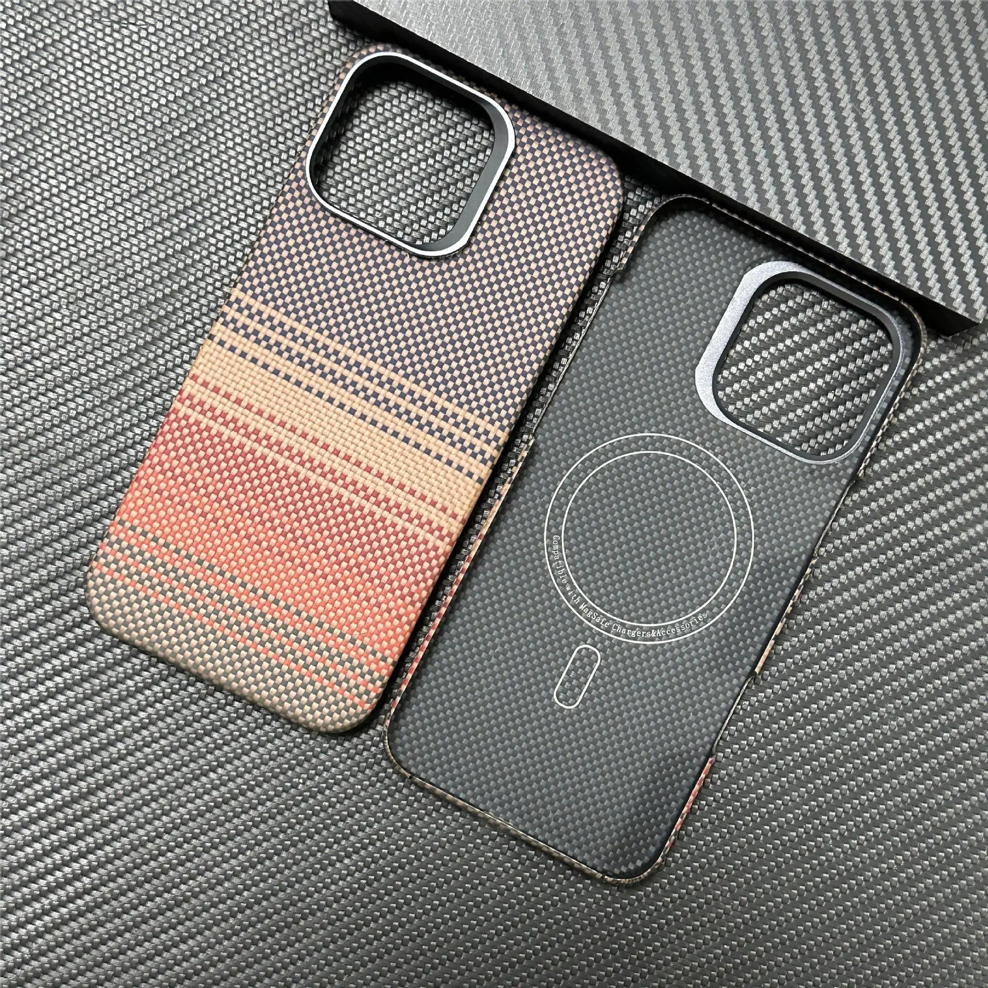 Real Pure Carbon Fiber Air Case Lightweight Aramid fiber cover for iPhone 15 16 Plus Pro Max Ultra Thin Case with MagSafe - Sky-cover