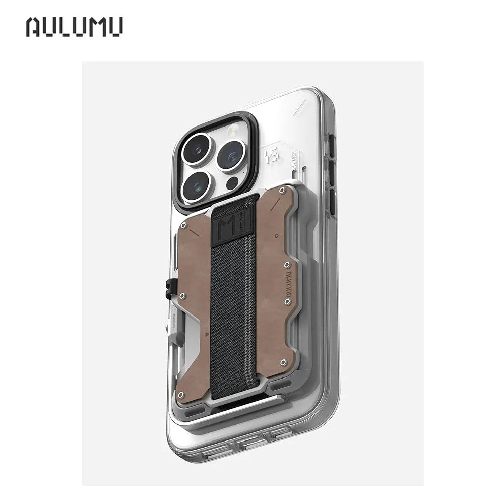 Magnetic Genuine Leather Wallet Card - Sky-cover