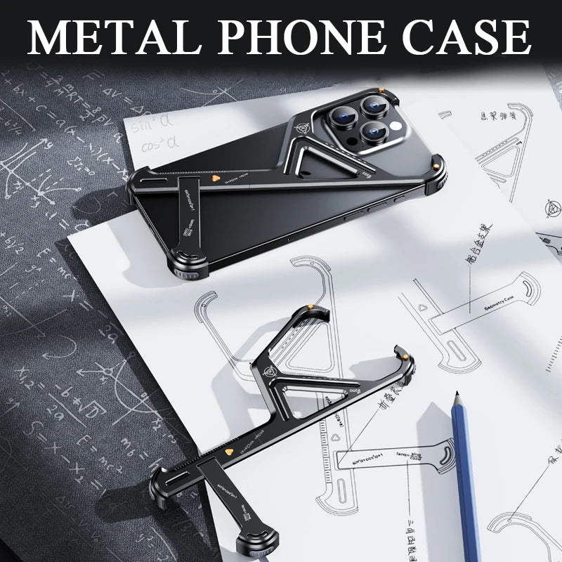 Metal Z Shape Phone Case for iPhone 15 14 13 series Phone - SKYCOVER