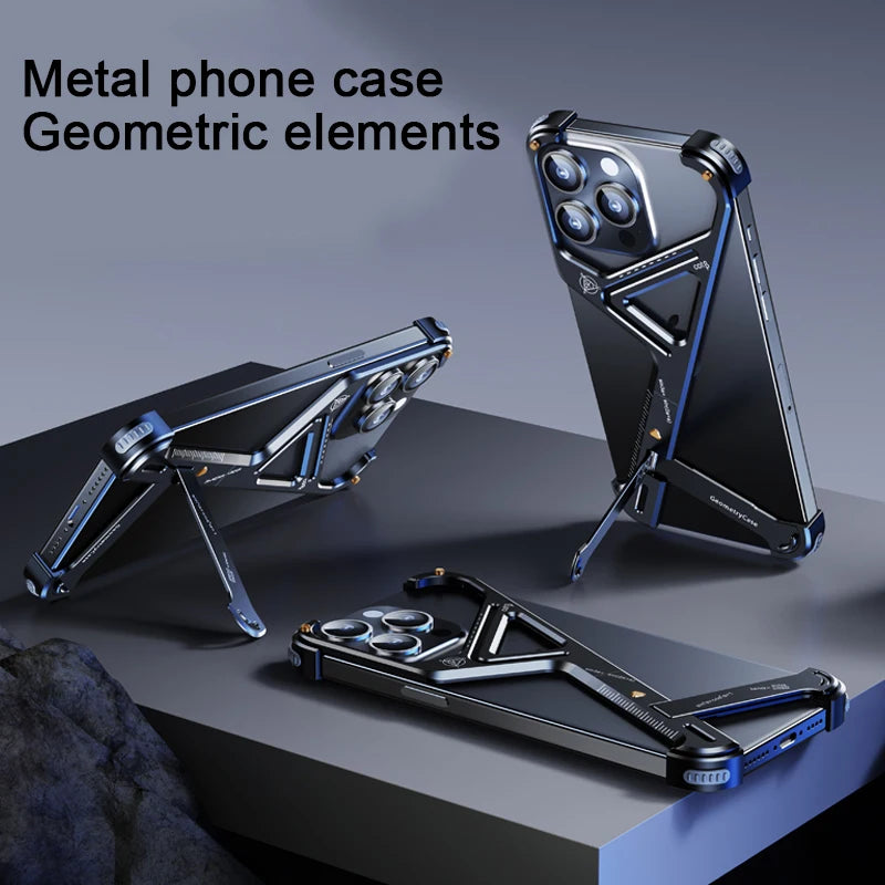 Metal Z Shape Phone Case for iPhone 15 14 13 series Phone - SKYCOVER