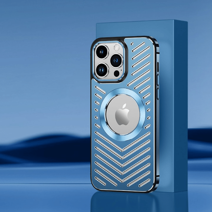 Luxury Metal Phone Case with Heat Dissipation and Ultimate Protection for iPhone - Blue / For iPhone 14 Promax - sky-cover