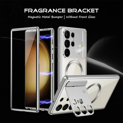 Magnetic Case for Samsung Galaxy S24 S22 S21 S23 Ultra with Hidden Holder Metal Aluminum Alloy