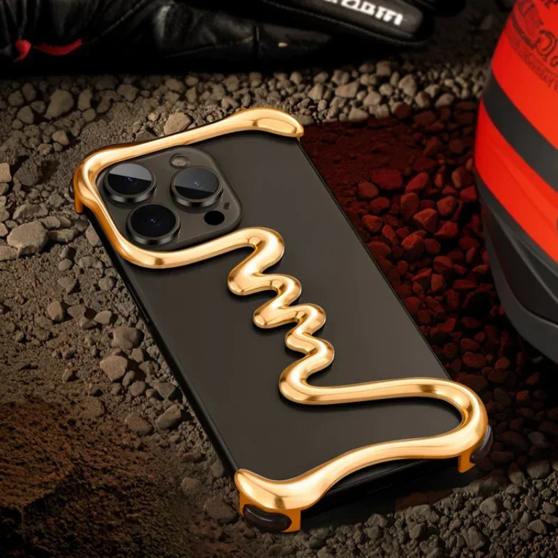 Luxury Gold Metal Frameless Phone Case for iPhone 16 15 14 Pro Max Luxury Gold Metal Frameless Phone Case for iPhone 16 15 14 Pro Max