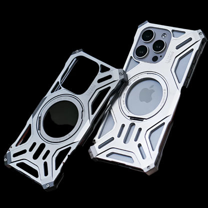 Luxury Metal Dissipation Magnetic Stand Phone Case For iPhone 15 14 13 series - SKYCOVER