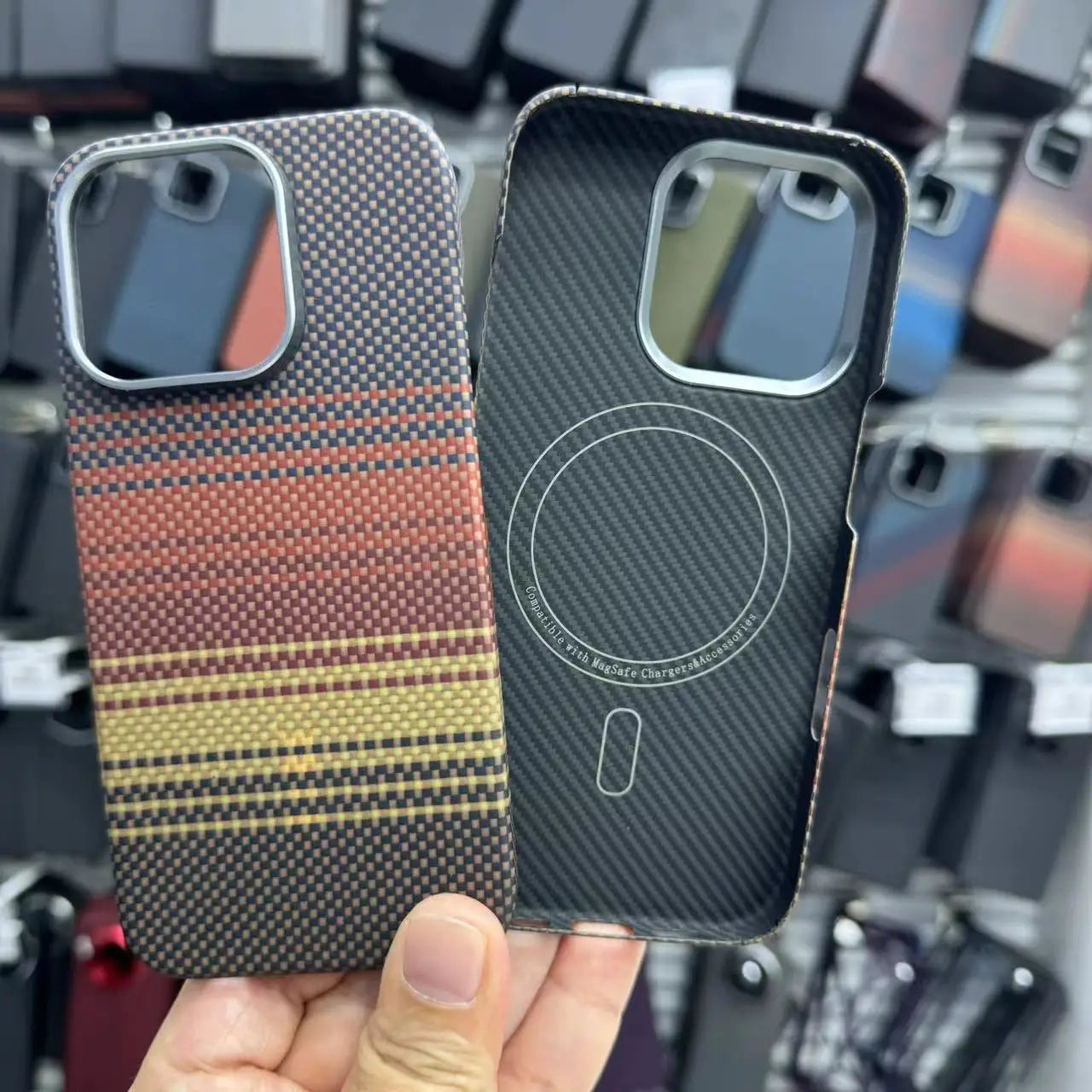 Real Pure Carbon Fiber Air Case Lightweight Aramid fiber cover for iPhone 15 16 Plus Pro Max Ultra Thin Case with MagSafe - Sky-cover