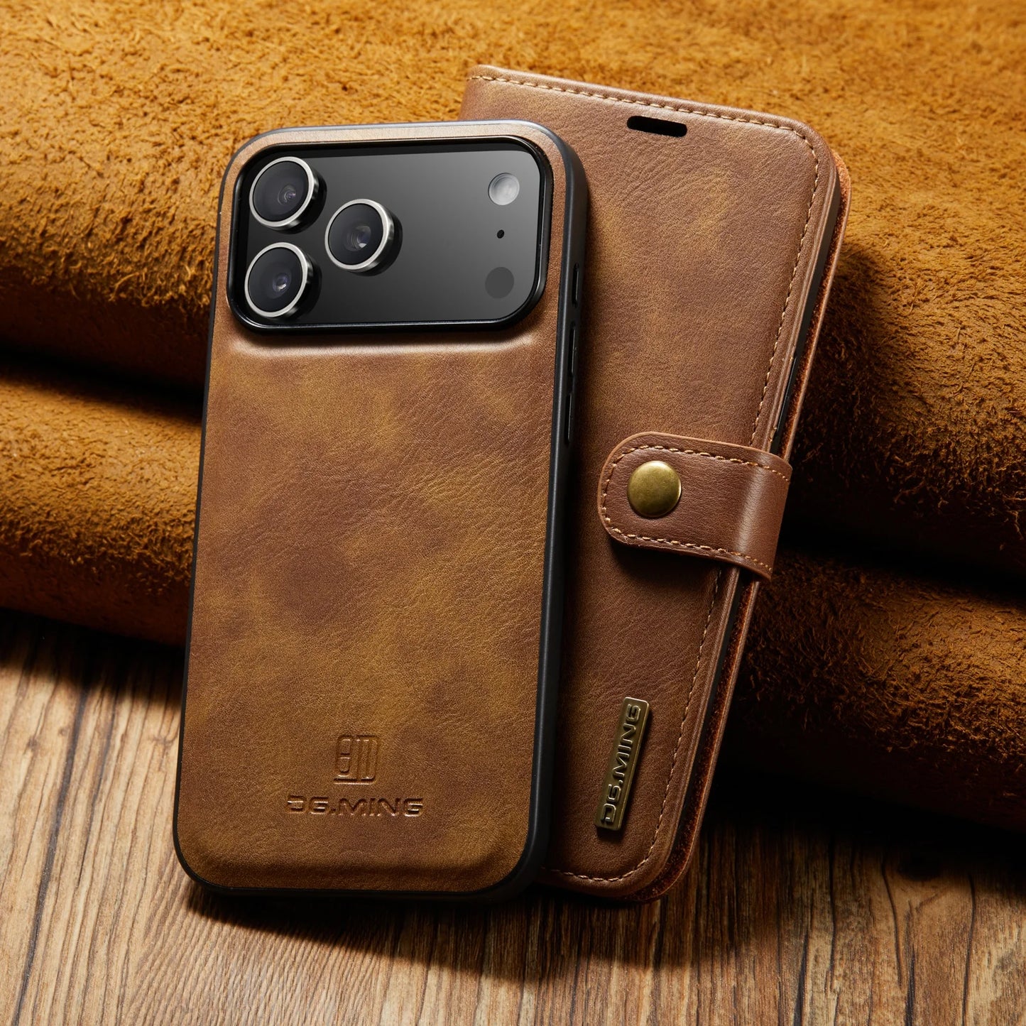 Magnetic Leather Wallet Phone Case with Card Holder – 2-in-1 Foldable Cover for iPhone 17 Series - Sky-cover