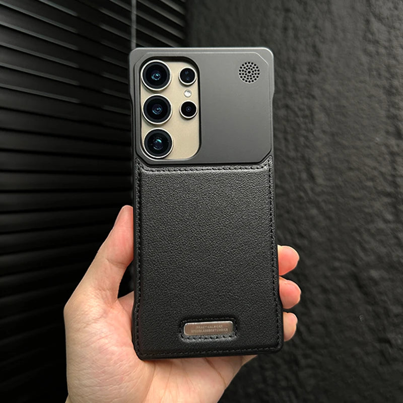 Luxury Leather Frameless Magnetic Case for Samsung Galaxy S25/S24/S23 - Sky-cover