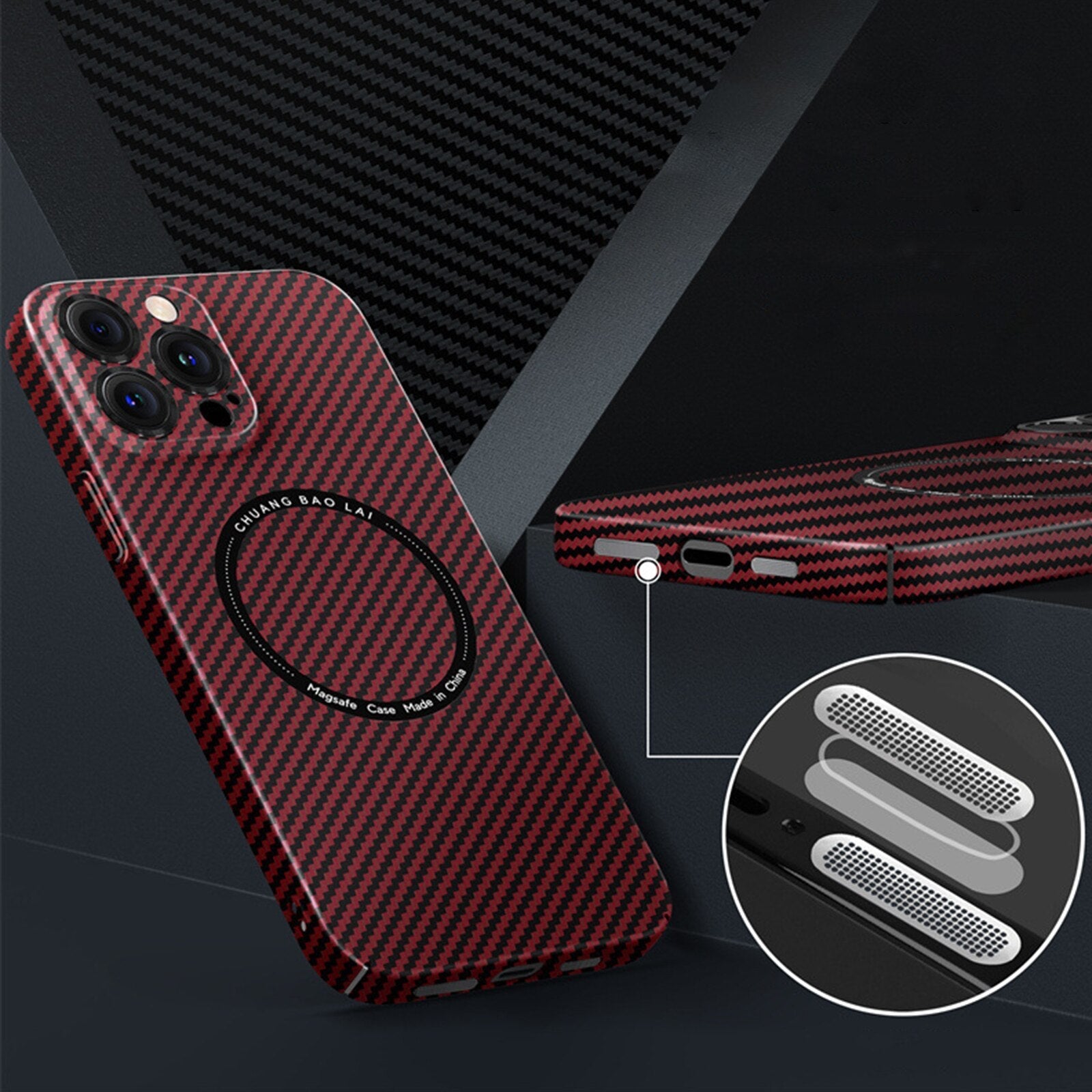 MagSafe® Compatible carbon Fibre Phone Case - Limitless 5.0 - red / For iPhone 14ProMax - sky-cover