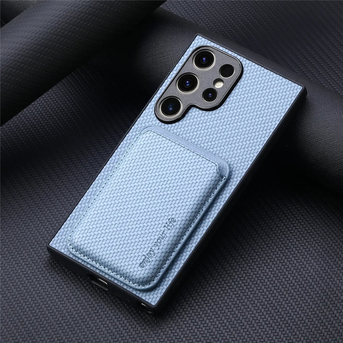 Luxury Leather Magnetic Phone Case with Card Holder for Samsung Galaxy - Blue / Galaxy S24 Ultra - Sky-cover