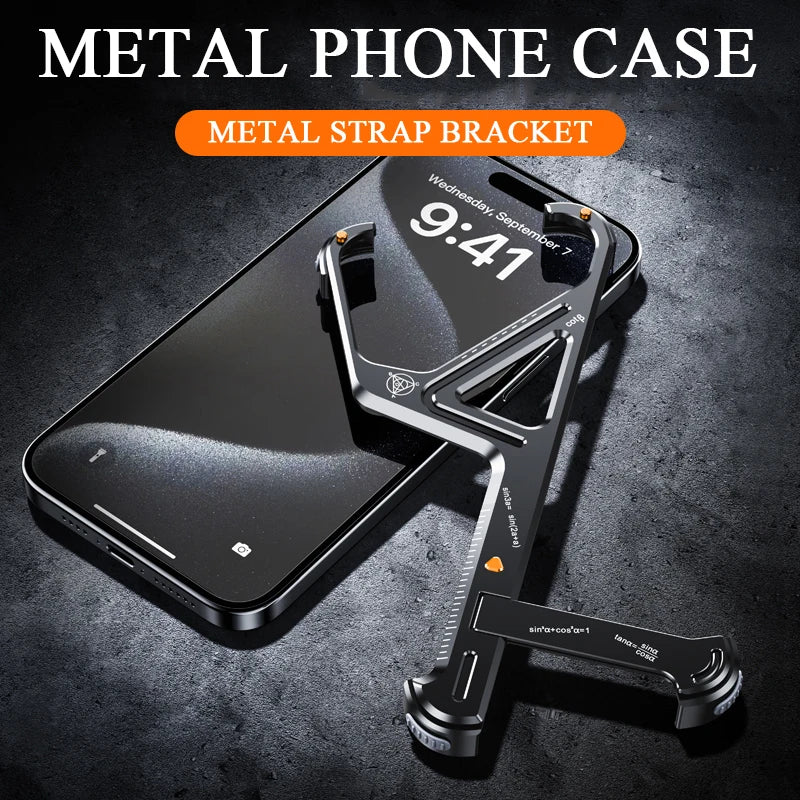 Metal Z Shape Phone Case for iPhone 15 14 13 series Phone - For iPhone 15 Pro Max / Black - Sky-cover