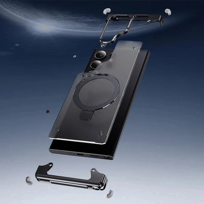 Metal Phone Case for Samsung Galaxy S24 Ultra S23 Ultra & Magnetic Ring Holder