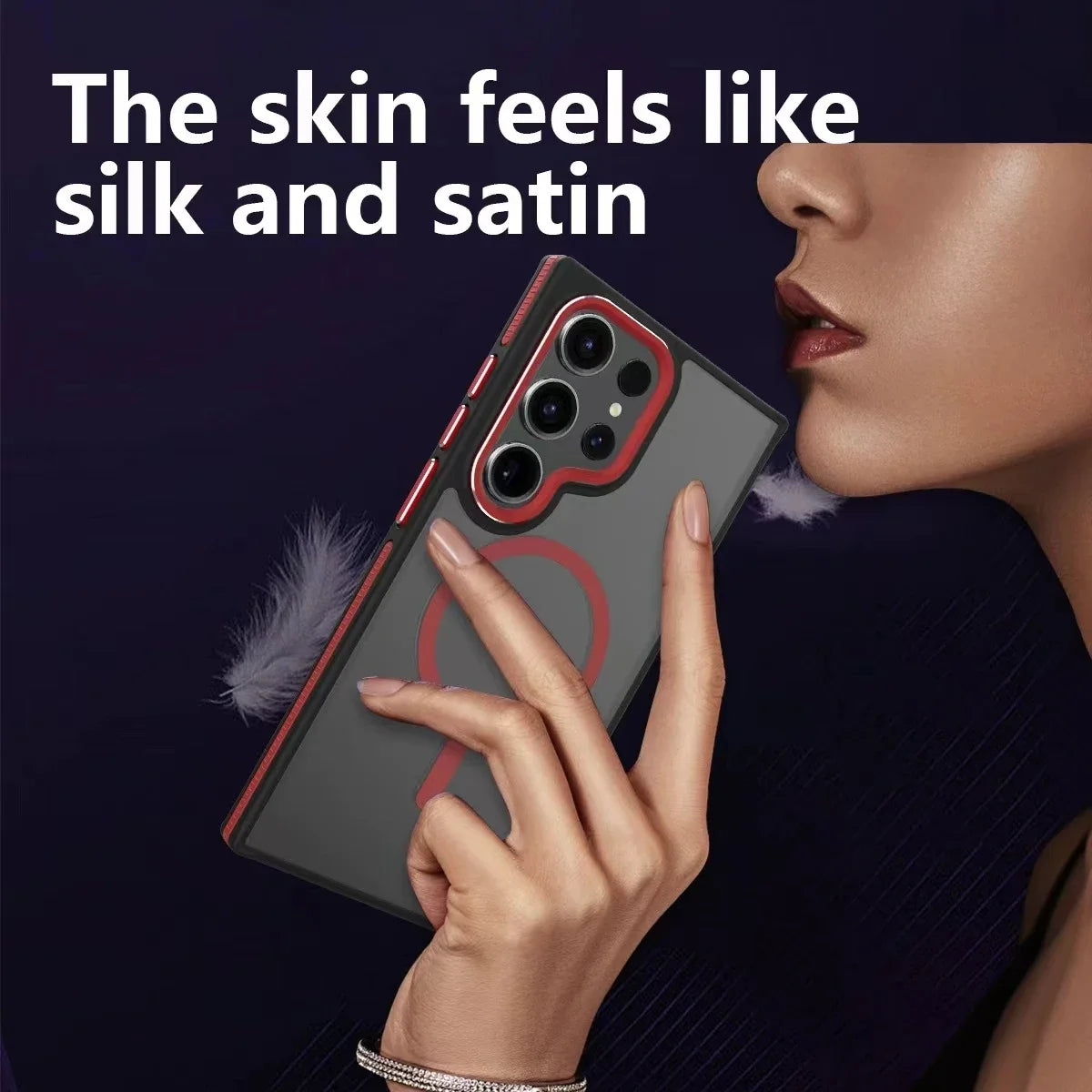 Luxury Matte Magnetic Case For Samsung Galaxy S24 S22 S25 Ultra S23 Plus S23 FE For Magsafe Wireless Charging Shockproof Cover - Sky-cover