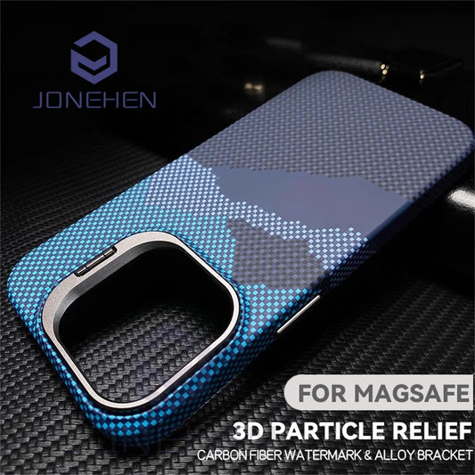 Luxury Slim Carbon Fiber Magnetic Case for iPhone 16 15 14 13 Pro Max - Sky-cover