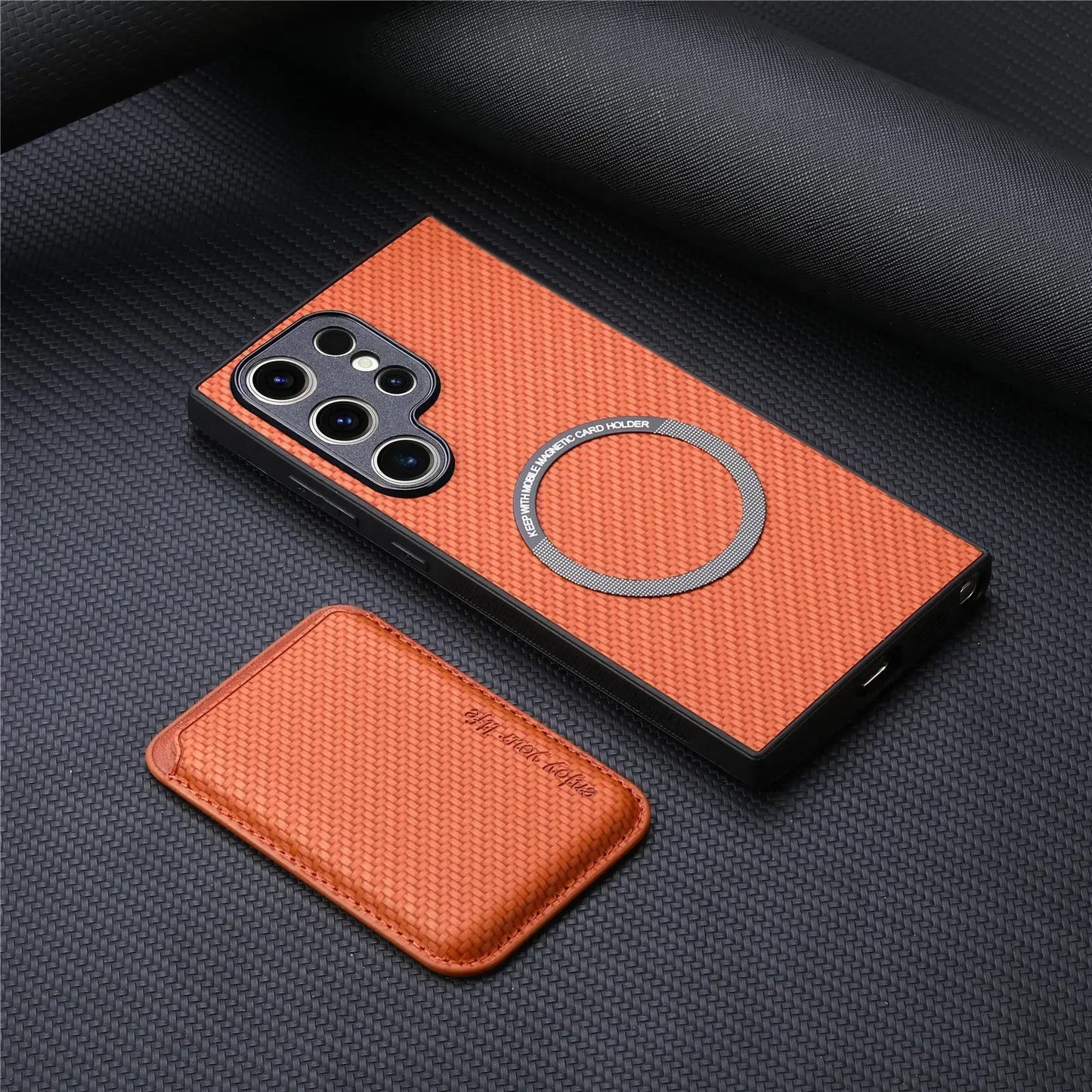 Luxury Leather Magnetic Phone Case with Card Holder for Samsung Galaxy - Green / Galaxy S24 Ultra - Sky-cover