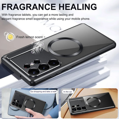 Magnetic Case for Samsung Galaxy S24 S22 S21 S23 Ultra with Hidden Holder Metal Aluminum Alloy - Black / For Samsung S24 Ultra - Sky-cover